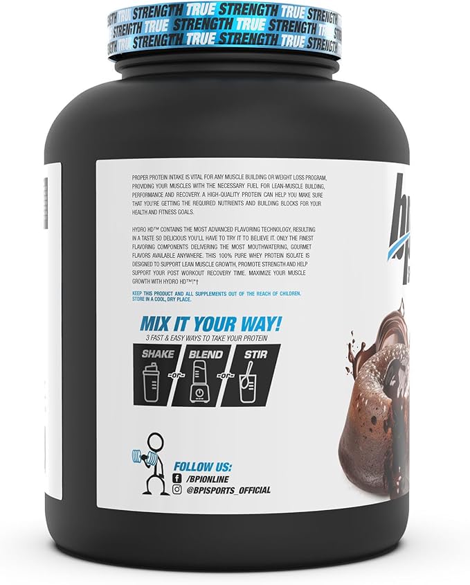 BPI Sports Hydro HD - 100% Hydrolyzed Whey Protein Powder - Muscle Growth, Recovery, 25g of Protein, Low Carb, Low Sugar, Fast Absorbing (68 Servings, Chocolate Lava Cake)