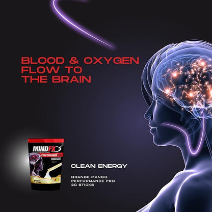 MindFX Performance Pro Blend - Orange Mango | Brain Support Energy Sticks for Focus, Memory, and Cognitive Health | Nootropic Drink Mix with Natural Ingredients - 20 sticks (Orange Mango Pro, 1)