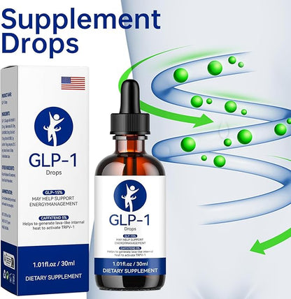 GLP-1 Drops, GLP-1 Supplement Drops for Men and Women ((1 Pack, 1.01 Fl Oz))