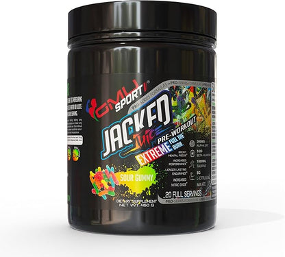 GMU SPORT Jacked Juice Pre-Workout Powder - High Energy, Explosive Pump & Focus Pre Workout Powder for Men & Women 8g Citrulline Malate, Creatine, Beta Alanine, B-Vitamin Boost - 40 Servings