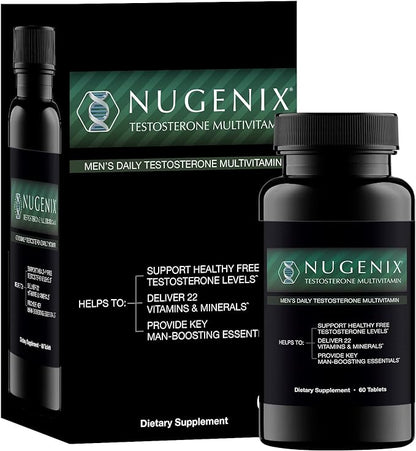 Nugenix Men's Daily Testosterone Multivitamin - 19 Vitamins and Minerals, Supports Free Testosterone