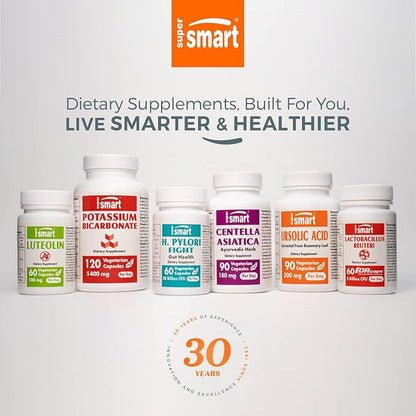 Supersmart - Daily 1® Timed Release - Multivitamin Supplement for Women & Men - with BioPQQ®, Vitamin A, B, C, D & E, Biotin, Quercetin & Fisetin | Made in USA | Non-GMO & Gluten Free - 60 Tablets