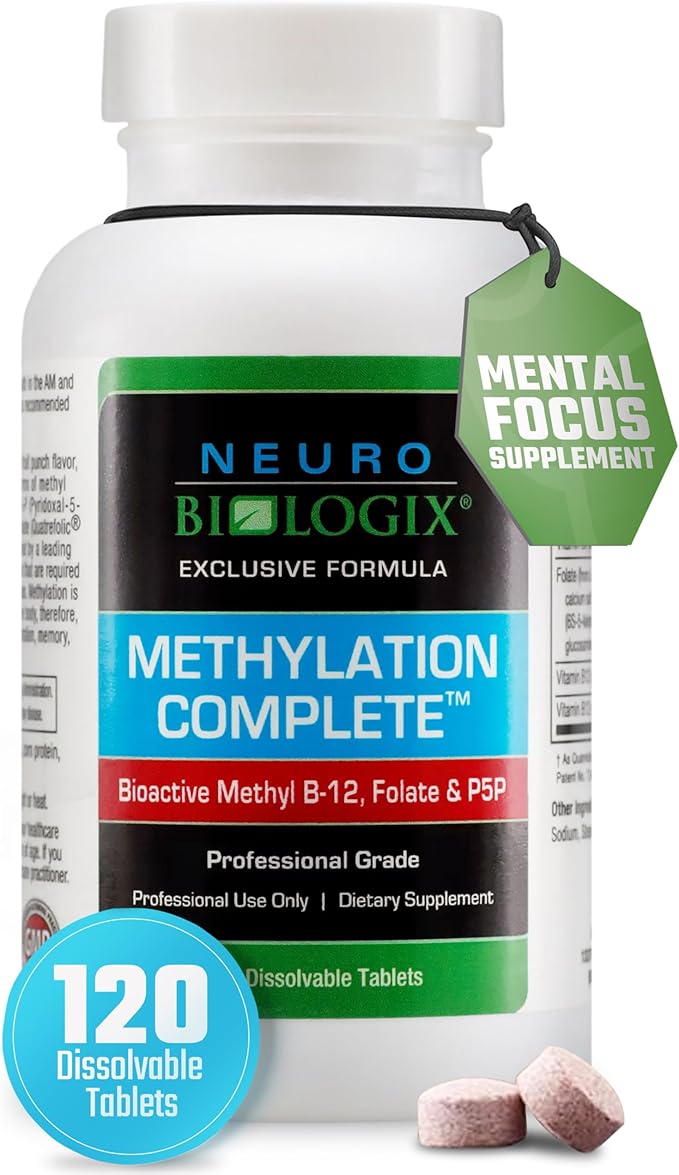 Methylation Complete in Fast-Dissolving Tablets - Methylated B Complex Vitamins to Aid Over 200 Body Processes - Supports Energy, Cell Function & Immunity - Enhanced Absorption with B12, B6 & Folate