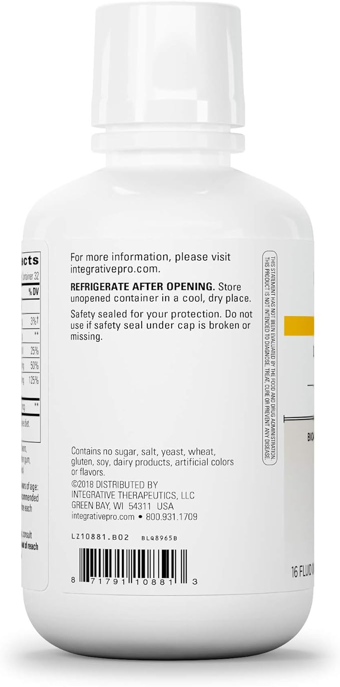Integrative Therapeutics Liquid Calcium Magnesium - 1:1 Calcium to Magnesium Ratio - Mineral Supplement with Vitamin D3 - Bone Health Supplement for Men and Women* - 16 fl oz, Berry Flavored