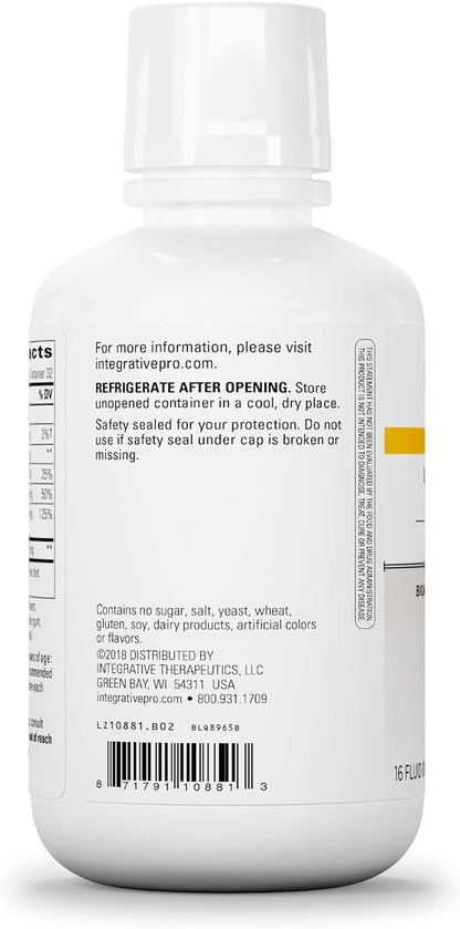 Integrative Therapeutics Liquid Calcium Magnesium - 1:1 Calcium to Magnesium Ratio - Mineral Supplement with Vitamin D3 - Bone Health Supplement for Men and Women* - 16 fl oz, Berry Flavored