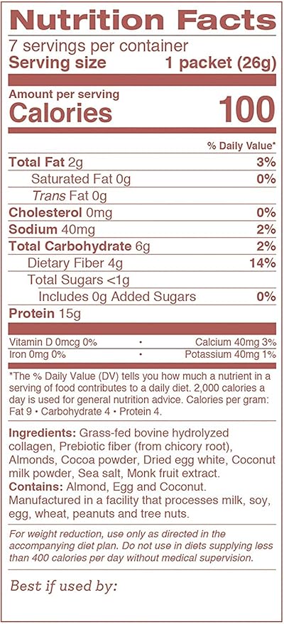 Dr. Kellyann Keto Chocolate Almond Shakes (7 Servings) – Grass-Fed Collagen Protein, Keto & Paleo-Friendly, Gluten-Free