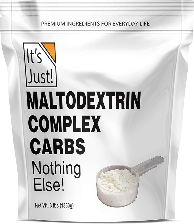 It's Just! - Mass Gainer Powder, 100% Maltodextrin (Complex Carbohydrates), Sustained Energy, Rapid Absorption, Non-GMO, Easily Add to Any Protein Shake, 3lbs / 38 Servings