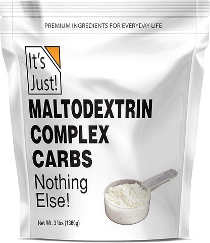 It's Just! - Mass Gainer Powder, 100% Maltodextrin (Complex Carbohydrates), Sustained Energy, Rapid Absorption, Non-GMO, Easily Add to Any Protein Shake, 3lbs / 38 Servings