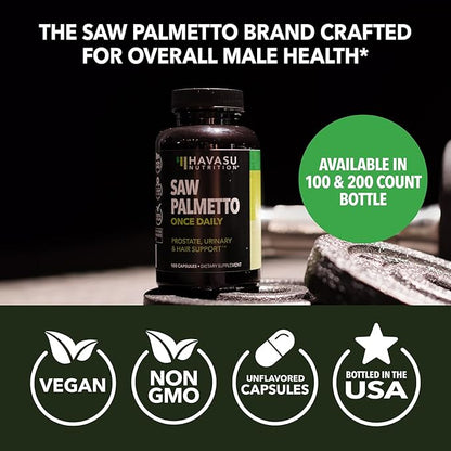 Saw Palmetto For Men Prostate Supplement - Prostate Support Supplement for Men's Health - Potent Saw Palmetto for DHT, Urinary and Prostate Health - Over 3 Month Supply Saw Palmetto Supplement