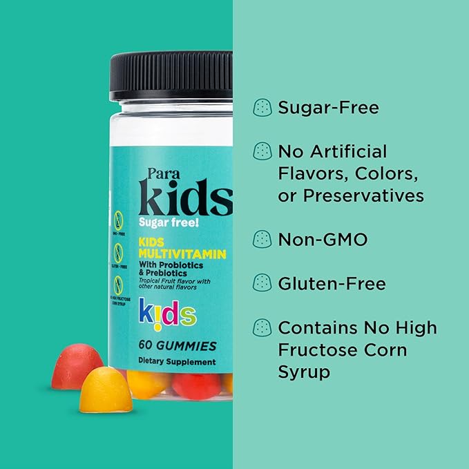 OH MY VIT! para Kids Gummy Multivitamin with Probiotics & Prebiotics, Tropical Fruit Flavor for Children Ages 4+, 60 Count