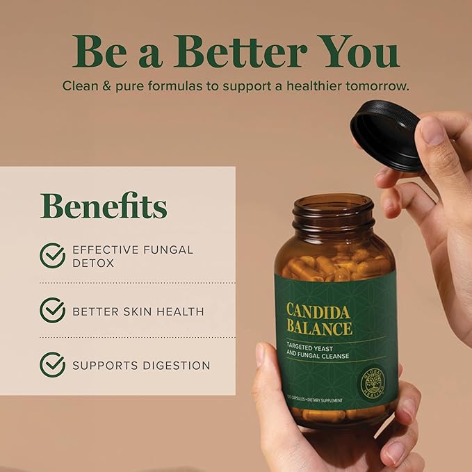 Global Healing Candida Cleanse Supplement (Mycozil) - Detoxification for Yeast Balance Support, Helps Gut and Vaginal Health, Feminine Balance Complex for Women, Candida Overgrowth (120 Capsules)