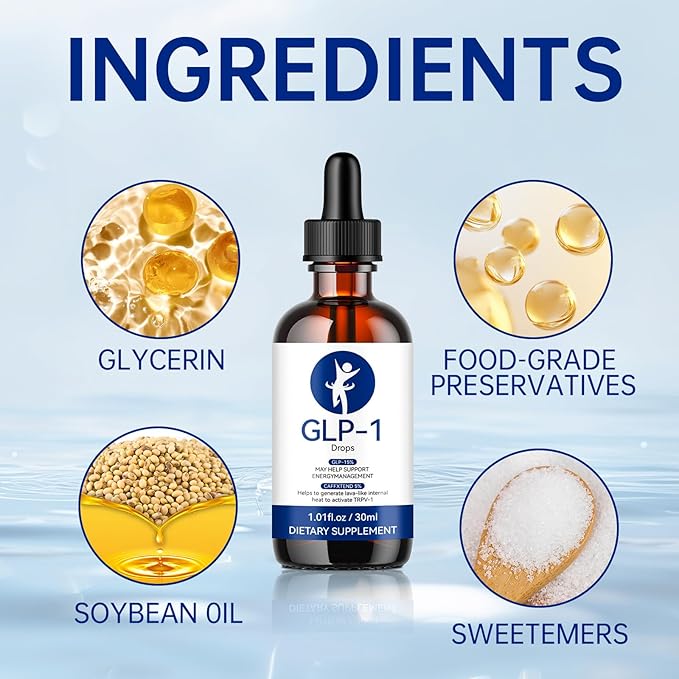 GLP-1 Supplement Drops for Men and Women, Easy to Use Drops (2PC)