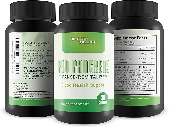 Pro Pancreas Cleanse/Revitalizer - Support Pancreas and Blood Health - Antioxidant Green Tea Pancreas Cleanse and Detox - Support Healthy Pancreas Function - Contains Vitamin D, Vitamin C, & Turmeric