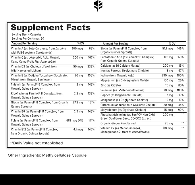 Prenatal and Postnatal Multivitamin for Women with Vitamins A, B, C, E, & D, Iodine and Ginger Extract for Mother and Baby Support - 120 Capsules, Non-GMO, Gluten Free