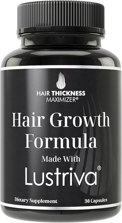 Lustriva + Biotin 10000mcg - Clinically Tested & Proven for Hair Growth & Skin in A Double-Blind Study. Hair & Skin Vitamins Supplement That Enhances Biotin Solubility by 40x. Pills for Women & Men.