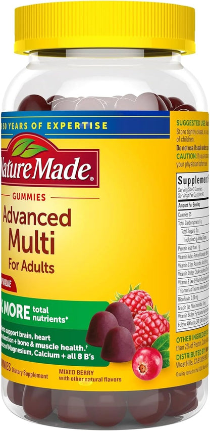 Advanced Multivitamin Gummies with Magnesium, Calcium & B Vitamins Compatible with Nature Made, 120 Count