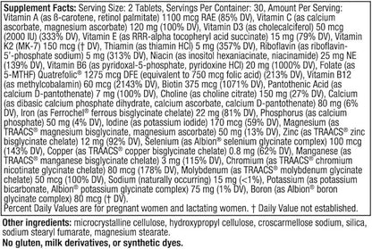 Nordic Naturals Prenatal Multivitamin for Women - Daily Vegetarian Prenatal Vitamins - 22 Essential Nutrients, Including B6, Folate, and Iron - 60 Tablets - 30 Servings