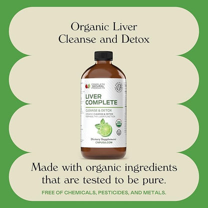 Liver Complete 8oz Organic Liquid Concentrate - Liver Cleanse & Digestive Bitters Vinegar Supplement