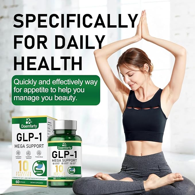 GLP-1 Probiotic | GLP-1 Supplement, GLP-Activate with 10 Billion CFU Multi-Strain Probiotics + Prebiotics, Naturally GLP 1 Production, GLP-1 Probiotic for Men & Women, 60 GLP-1 Capsule [1pcs]h1/