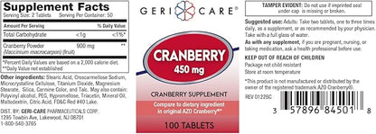 Cranberry Supplement Pills 100 Tablets 450 mg (2 Pack)