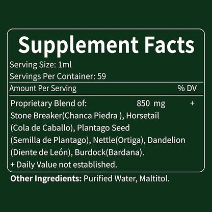 Herbal Drops Extract with Stone Breaker, Kidney Stone Dissolve & Gallstone Dissolver, Detox Support. 6oz-Apple