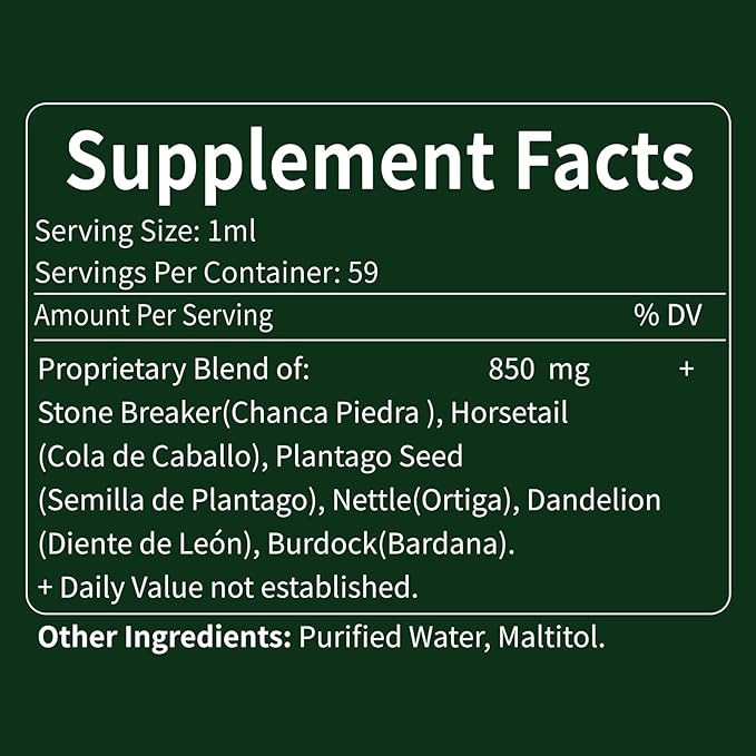 Stone Breaker Chanca Piedra Drops for Kidney Stones & Gallstone Dissolver, Horsetail Extract Kidney Cleanse Detox & Repair, Gotas de Cola de Caballo y ChancaPiedra para Los Riñones. 6 oz