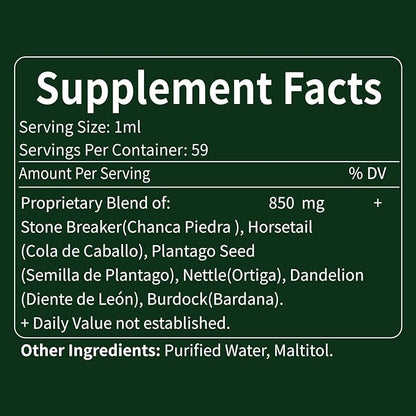 Stone Breaker Chanca Piedra Drops for Kidney Stones & Gallstone Dissolver, Horsetail Extract Kidney Cleanse Detox & Repair, Gotas de Cola de Caballo y ChancaPiedra para Los Riñones. 6 oz