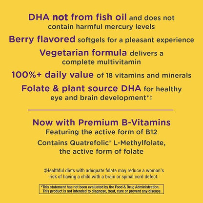 Nature's Way Alive! Complete Premium Prenatal Multivitamin for Women, Healthy Eye and Brain Development*, 60 Vegetarian Softgels