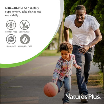 Natures Plus Source of Life Mini-Tabs No Iron - 90 Vegetarian Mini Tablets - Easy to Swallow Natural Whole Food Multivitamin & Mineral Supplement for Health & Energy - 15 Servings