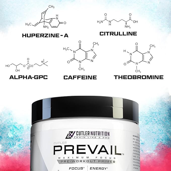 Prevail Pre Workout Powder with Nootropics: Pre Workout for Men and Women, Cutting Edge Energy and Focus Supplement with L Citrulline, Alpha GPC, L Tyrosine, Neurofactor | Rainbow Freeze, 40 SRV