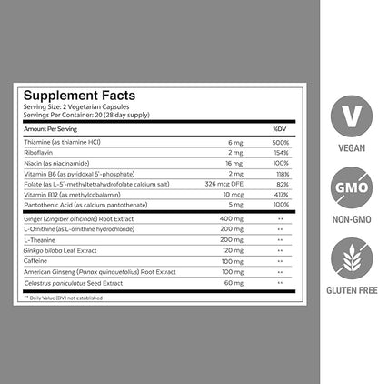 Qualia FOCUS Brain Booster Supplement | A Powerful Nootropic Designed to Deliver Sustained Mental Energy, Alertness, Concentration & Memory | With Ginkgo Biloba, L-Theanine Plus | 1 Month Supply