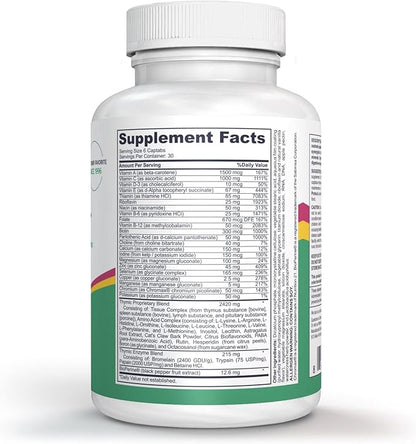 Complete Thymic Formula™, Comprehensive Multivitamin & Multimineral with Thymus Glandular Extracts (180 Count (Pack of 1)