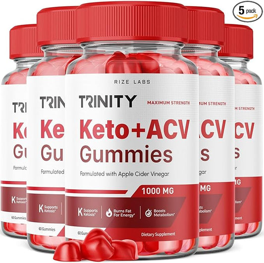 Trinity Keto+ACV Gummies for Advanced Weight Loss, All Natural Apple Cider Vinegar Supplement, 500 mg (300 Gummies)