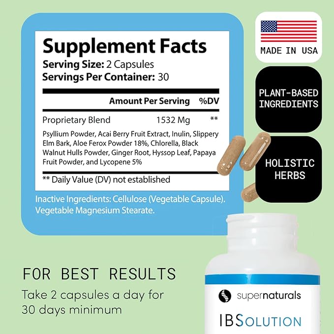 JLM NUTRITIONALS IBSolution Pure Digestive Enzymes for Men and Women | Support for Bloating, Constipation, Diarrhea, and Gas, Bowel Support Digestion Supplement, Vegan, 60 Count