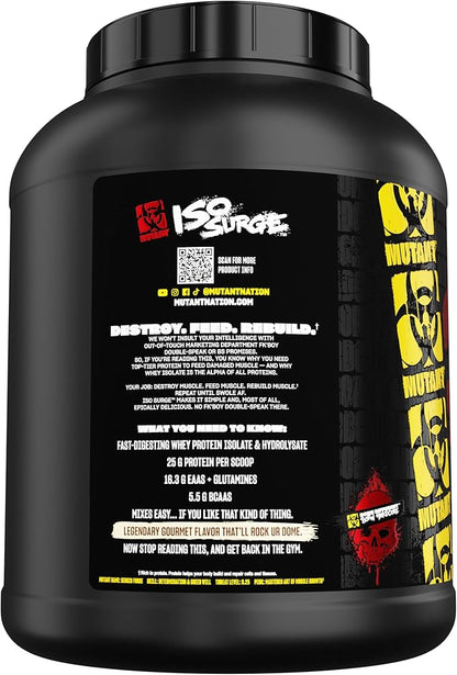 Mutant ISO Surge Whey Protein Isolate Powder Acts Fast to Help Recover, Build Muscle, Bulk and Strength, 5 lb - Cookies & Cream