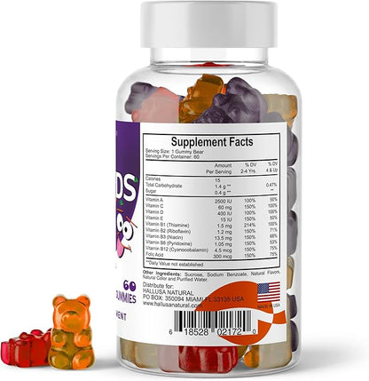 Multivitaminas para Niños en Gomitas Refuerza su sistema inmune, su concentración y Memoria contiene Vitaminas A,C,D,E,B en todas sus categorias