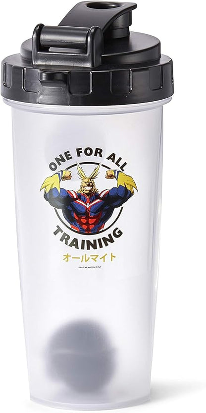 JUST FUNKY My Hero Academia All Might Training Gym Shaker Bottle | Perfect For Protein Shakes, Pre & Post-Workout Blends, & More | Includes Mixing Ball