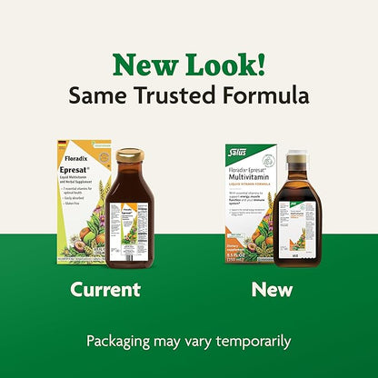 Floradix Epresat Adult Multivitamin - Daily Liquid Multivitamin with Vitamin A, Milk Thistle & More for Wellness - Energy Support & Liver Health Support - Vegetarian, Non-GMO - 8.5 fl oz