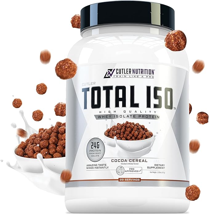 Total ISO Whey Isolate Protein Powder: Best Tasting Whey Protein Shake Featuring 100% Whey Protein Isolate, Perfect Post Workout Protein Powder Mix and Meal Replacement Drink, Cocoa Cereal, 2 Pounds