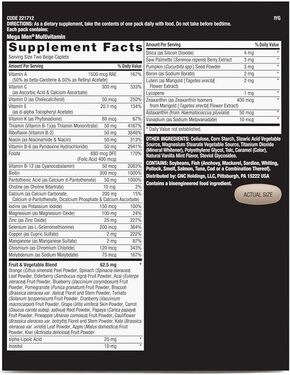 GNC Mega Men Focus & Cognition Vitapak Program | 30 Servings