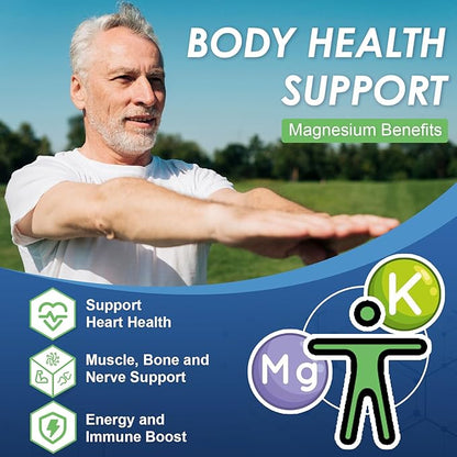 Magnesium Glycinate 500mg, Chelated Magnesium with Zinc & Vitamin D3 for Muscle, Nerve and Bone, Support Heart Health & Leg Cramp, Strength Immune System - 120 Capsules