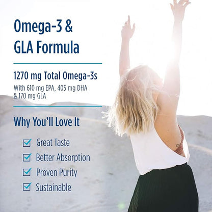 Nordic Naturals Complete Omega, Lemon Flavor - 16 oz - 1270 mg Omega-3 - EPA & DHA with Added GLA - Healthy Skin & Joints, Cognition, Positive Mood - Non-GMO - 96 Servings