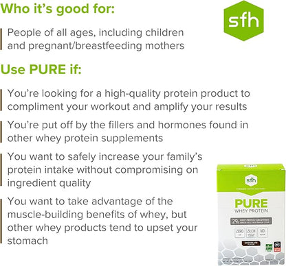 Pure Whey Protein Powder Chocolate Pack of 10 Single Serves