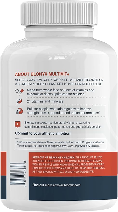Multivit+ Athlete's Multivitamin - Whole Food-Sourced Nutrients, Supports Performance & Muscle Health, 90 Day Supply