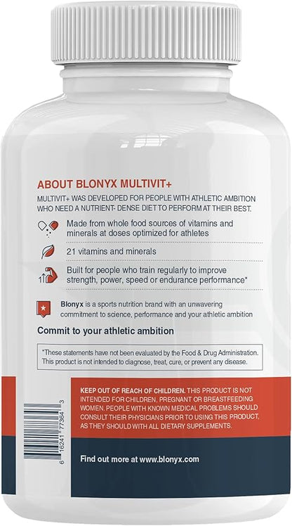 Multivit+ Athlete's Multivitamin - Whole Food-Sourced Nutrients, Supports Performance & Muscle Health, 90 Day Supply