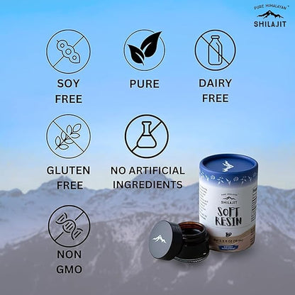 Himalayan Shilajit by Pure Himalyan Shilajit, Grade A Himalayan Soft Resin, Energy & Immune Support, Natural Source of Fulvic Acid & 85+ Trace Minerals Supplement for Men & Women (15ml/0.5oz)