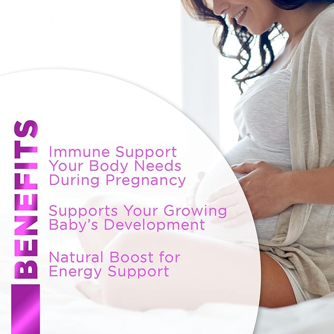 Prenatal Gummy with Folic Acid, Prenatal Vitamins and Minerals for Fetal Support, Vitamin A, C, D3, B12, B6 & Folate, Prenatal Multivitamin for Pregnant & Nursing Women - 60 Gummies, 30 Day Supply