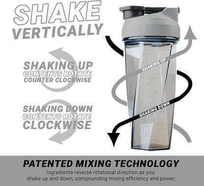 HELIMIX 2.0 Vortex Blender Shaker Bottle Holds upto 28oz | No Blending Ball or Whisk | USA Made | Portable Pre Workout Whey Protein Drink Shaker Cup | Mixes Cocktails Smoothies Shakes | Top Rack Safe
