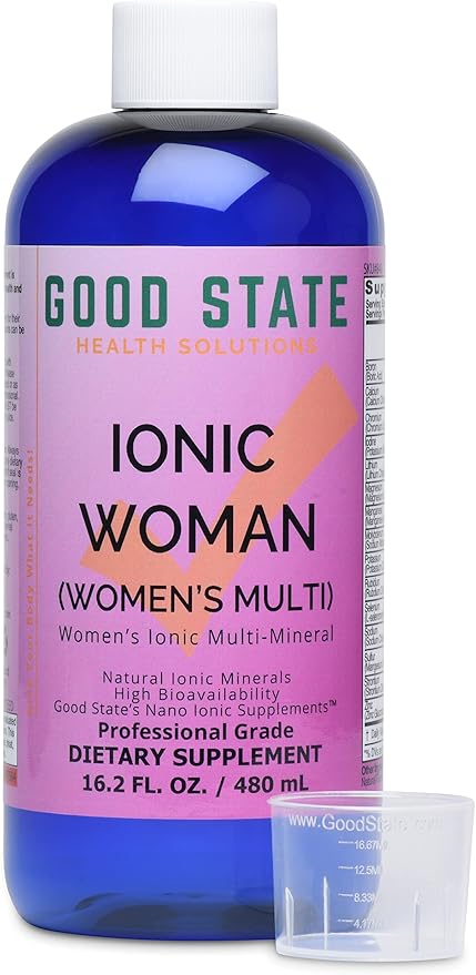 Good State Ionic Woman | Women's Liquid Ionic Multi Mineral | Vegan | Dietary Supplement | 15 Different Minerals (16 oz.)