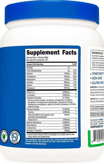 Nutricost Intra Workout Powder, 30 Servings (Green Apple) - Non-GMO, Gluten-Free Supplement